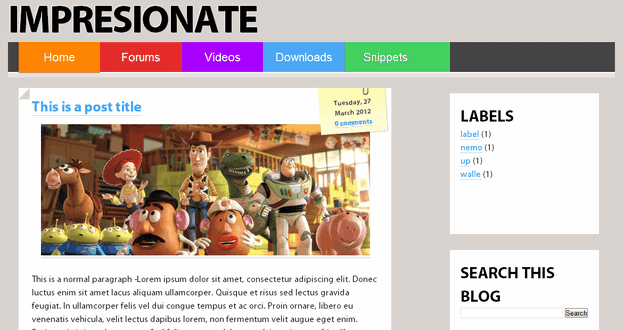 impressionate blogger template
