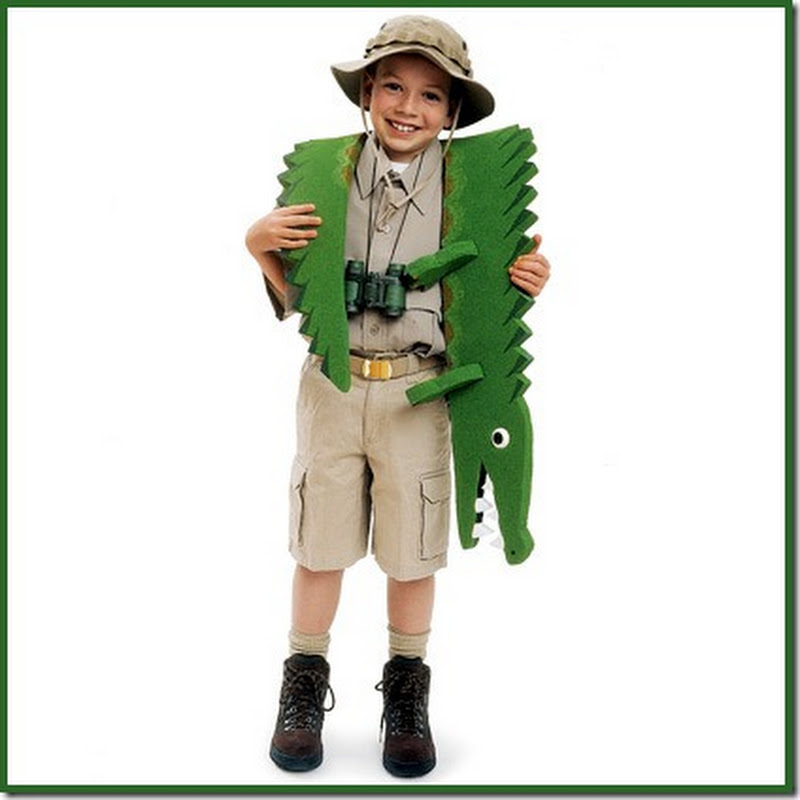 Disfraz casero de cazador de cocodrilos para niños