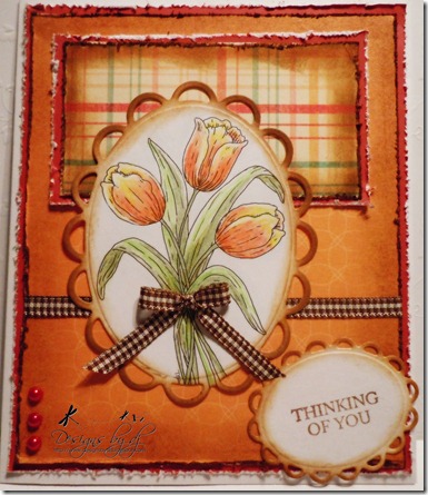 orange tulips card with wm