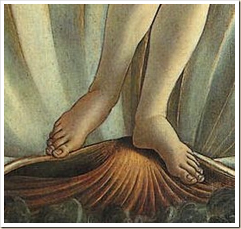 Botticelli - El nacimiento de Venus (pies)