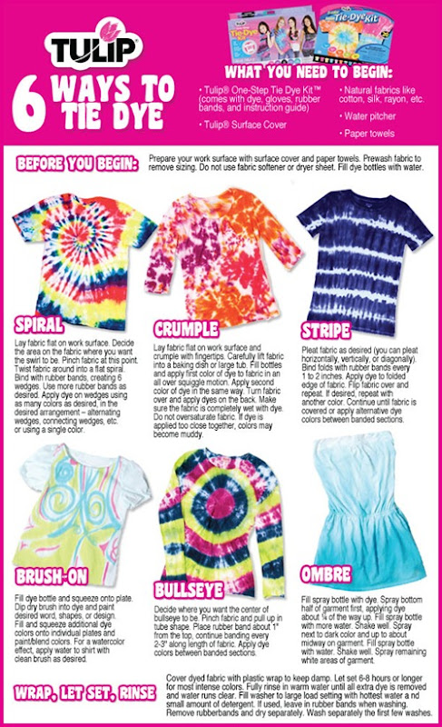 infographic about different tie-dye techniques