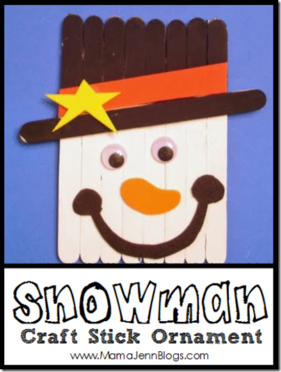 Snowman Craft Stick Christmas Banner Ornament Snowman Craft Stick Christmas Banner Ornament