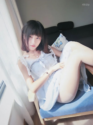 Coser@布丁大法 (Pudding Dafa) 透纱蕾丝白袜
