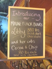 11.2011 Maine Scarbourgh bear chocolate sign