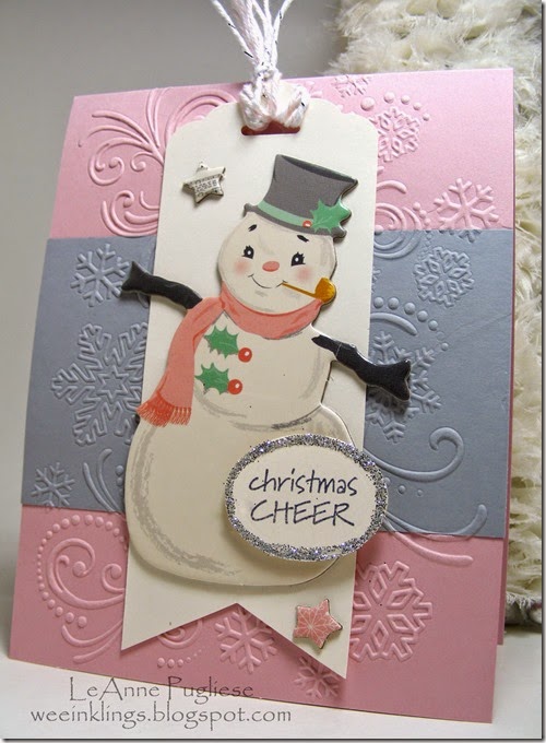 LeAnne Pugliese WeeInklings BoBunny Snowman Tag Christmas Card 2