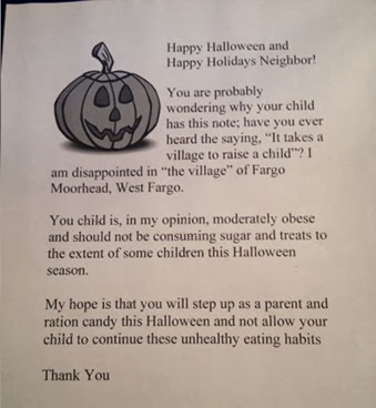 Trick or Treat refusal letter