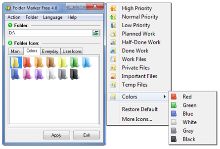 Change Folder Color with Free Folder Marker