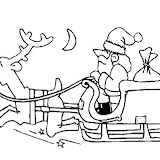 DESENHO PAPAI NOEL NO TRENO PARA COLORIR