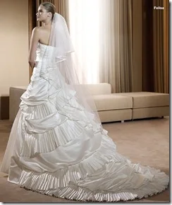 elegante vestido de novia cola larga de sirena desmontable 2013