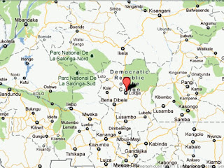 Le point rouge, le territoire de Lodja dans la province du Kasai-Oriental en RDC.