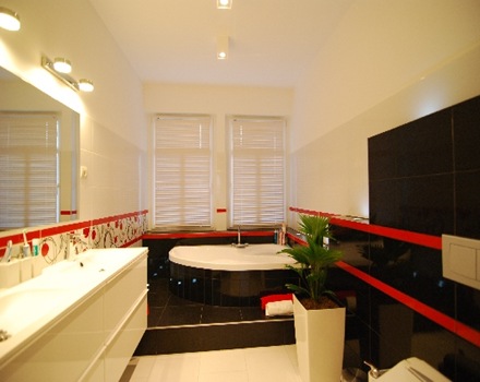 decoracion-baño-negro-rojo decoracion-baño-negro-rojo