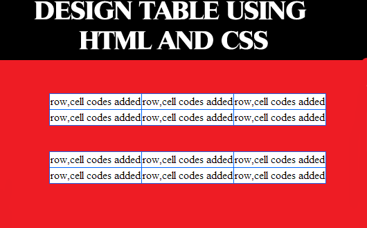 create table using css and html | Techinfoweb