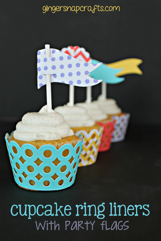 Cupcake Ring Liners with Party Favors at GingerSnapCrafts.com #wermemorykeepers #papercraft #spon