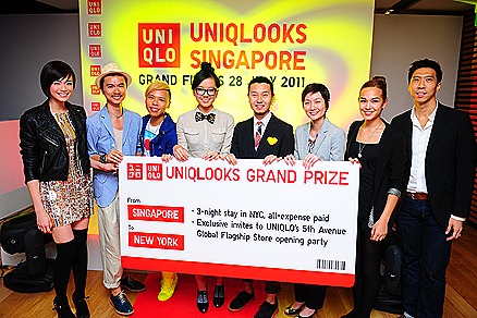UNIQLO  UNILOOKS SINGAPORE Finals at ION SKY Orchard Felicia Chin, Clarence Lee, Trey Wong, MTV VJ Holly, URBAN editor and UNIQLO Singapore MD