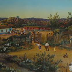Carlos Aceituno (chileno)-Procesión en callejones-68,5x 56,5-1997