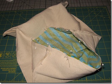 bag and lining ready to sew