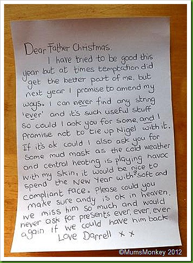 Darrell's Letter to Father Christmas Santa