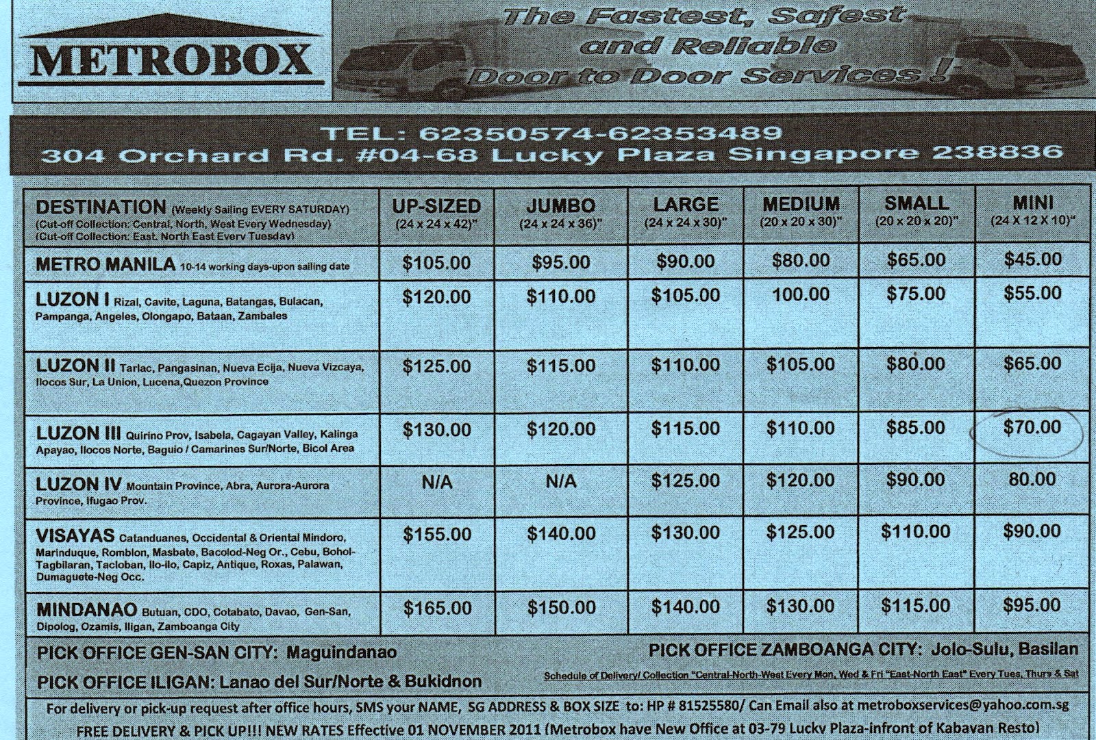 HUEMAN CONNECTION Metrobox Balikbayan Box price list