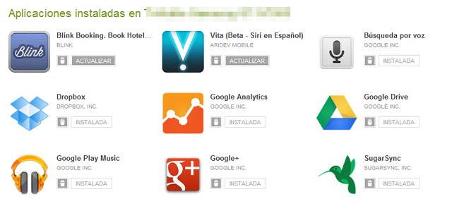 Aplicaciones Android instaladas 