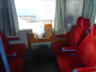 My train seat at the start of the journey.