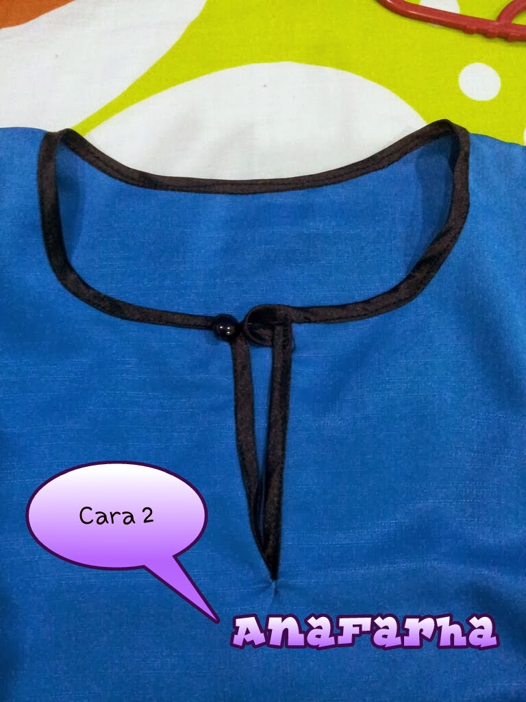 Jahit piping pada leher baju