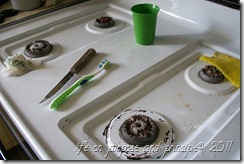 stove top and cleaning tools