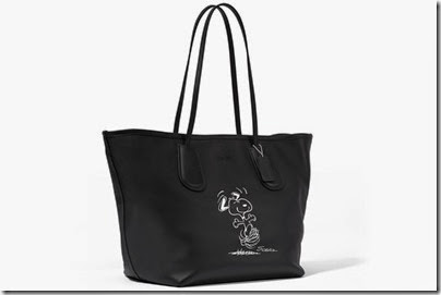 Peanuts X Coach black tote bag