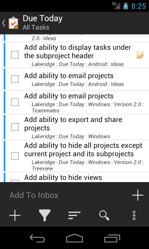Due Today Tasks & To-do List - screenshot