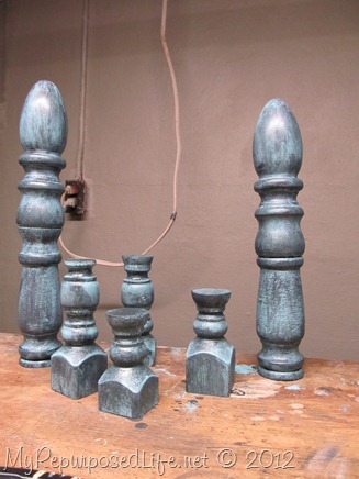 decorative finials from bits and pieces
