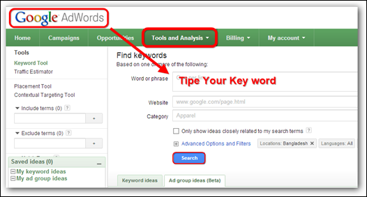 Google-Keywords-Tool