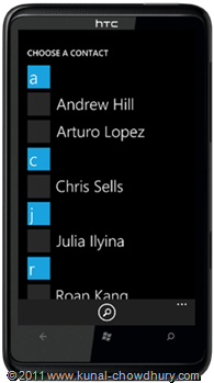 WP7.1 Demo - Email Adress Chooser Task