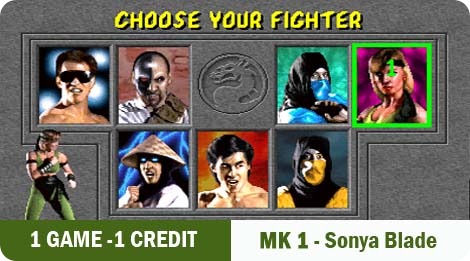 1 game - 1 credit - MK1-Sonya