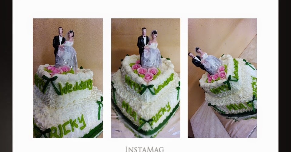 Toko Kue Bolu Enak Wedding cake love 2 tingkat nuansa hijau
