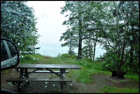 1c - rainy day ride - Cobscook Bay State Park - small waterfront site