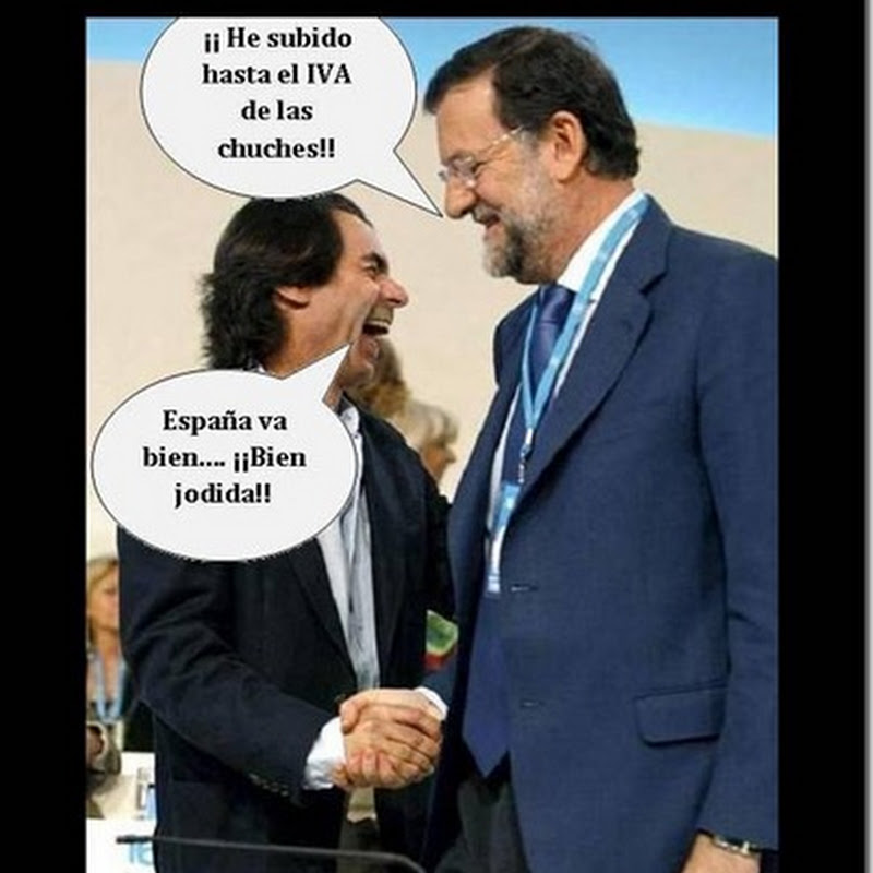 Rajoy con Aznar  humor subida del IVA