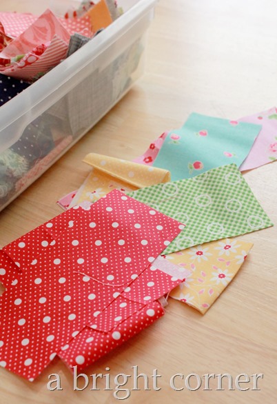 Storing fabric scraps by size