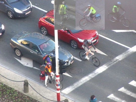 Cyclists in Brussels, Belgium