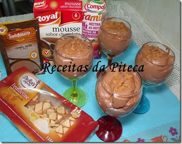 Doce de mousse de chocolate e frutas do pomar Português- Parcerias