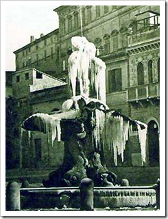 Fontana del Tritone ghiacciata. 1864