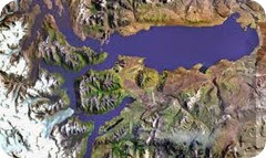 lago argentino imagen satelital