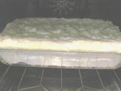 2 ingredient lemon cake in the oven baking