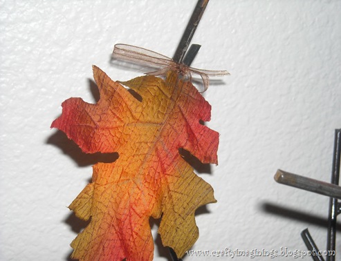 Fall leaves with ribbon