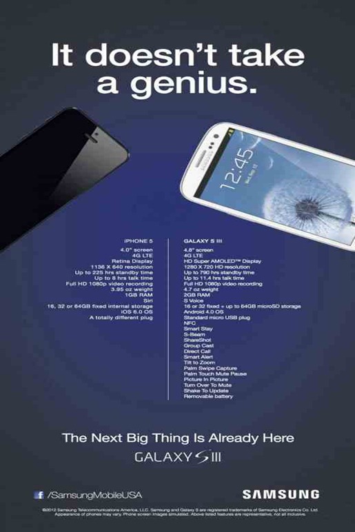 samsung-print-ad-claim-Galaxy-s3-genius-than-iPhone-5-2