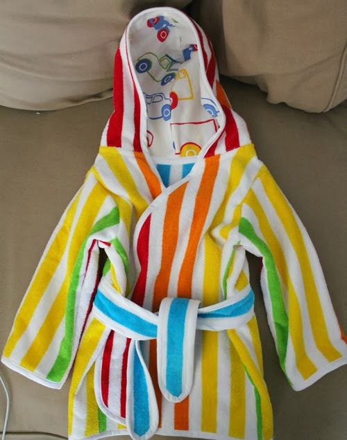 stripe beach robe