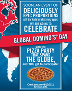 50% discount on domino's pizzas