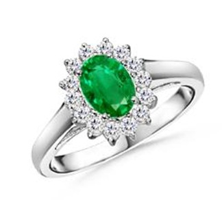 Oval Emerald and Diamond Vintage Ring