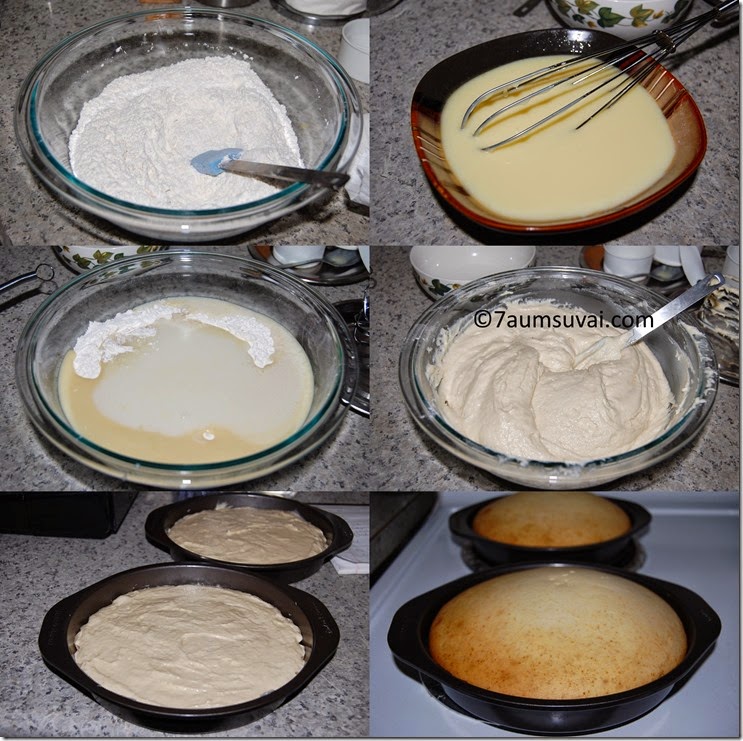 Eggless vanilla cake process