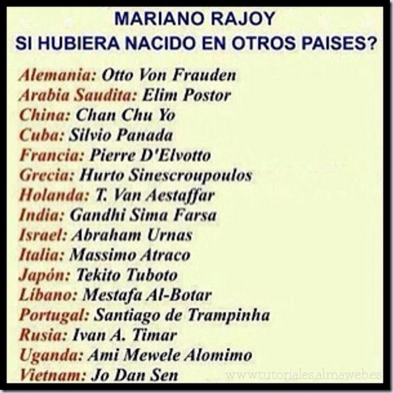 Mariano Rajoy en otros idiomas