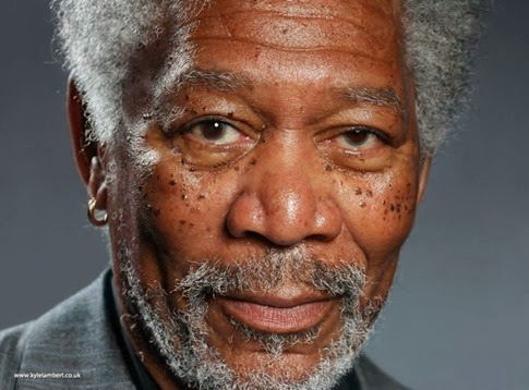 Increíble retrato de Morgan Freeman realizado con app para iPad