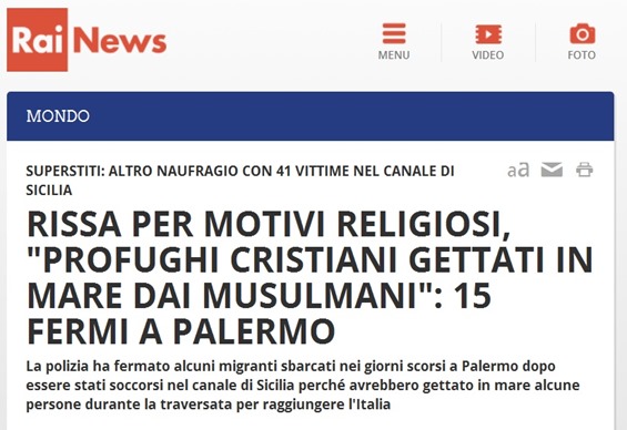 cristanofobia musulmana en lenga italiana